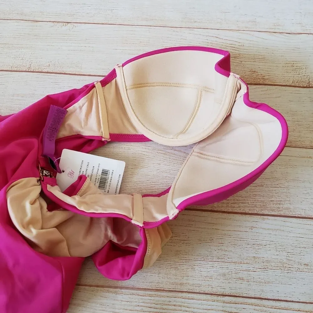 L'Agent by Agent Provocateur Adrina Halter Cutout One-Piece Swimsuit in Pink